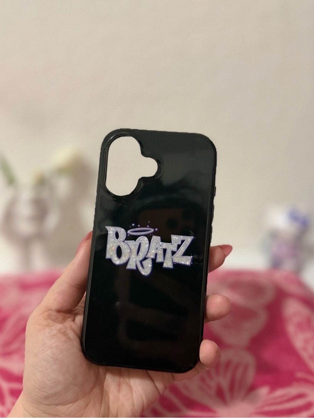 New Bratz Logo iPhone 16 Phone Case Silver Sparkle Y2K #055